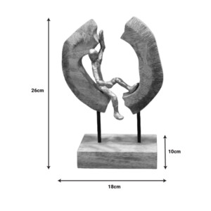 Επιτραπέζιο διακοσμητικό Vualo Inart φυσικό μάνγκο ξύλο-αλουμίνιο 18x10x26εκ-312-000004