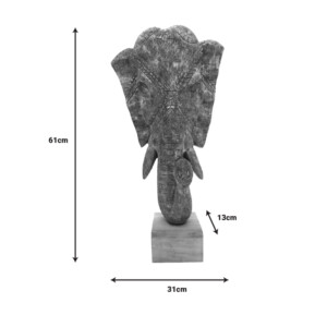 Επιτραπέζιο διακοσμητικό ελέφαντας Zap Inart χρυσό μάνγκο ξύλο 31x13x61εκ-312-000005