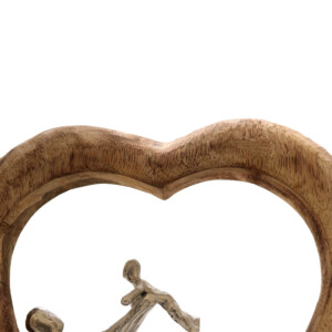 Επιτραπέζιο διακοσμητικό καρδιά Loisir Inart φυσικό μάνγκο ξύλο-αλουμίνιο 28.5x9x30εκ-312-000017