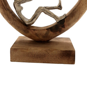 Επιτραπέζιο διακοσμητικό καρδιά Loisir Inart φυσικό μάνγκο ξύλο-αλουμίνιο 28.5x9x30εκ-312-000017