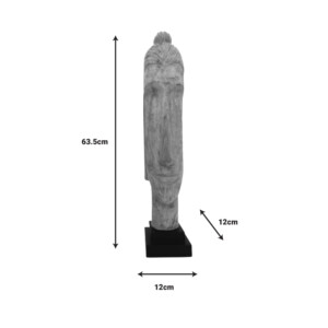 Προτομή βούδας Dran Inart φυσικό μάνγο ξύλο 12x12x63.5εκ-312-000022