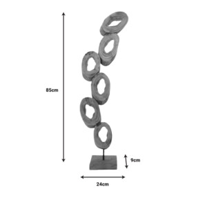 Επιτραπέζιο διακοσμητικό Sametro Inart φυσικό μάνγκο ξύλο-μέταλλο 24x9x85εκ-312-000041