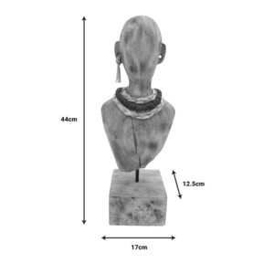 Προτομή Ebia Inart μάνγκο ξύλο-μέταλλο σε φυσική απόχρωση 17x12.5x44εκ-312-000043