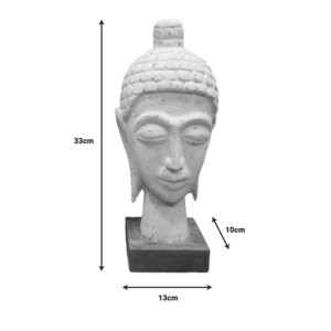 Προτομή κεφαλή βούδα Wevi Inart λευκό μάνγκο ξύλο 13x10x33εκ-312-000046