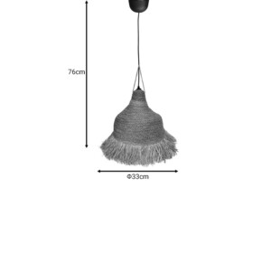 Φωτιστικό οροφής Boher Inart seagrass σε φυσική απόχρωση Φ33x76εκ-313-000026