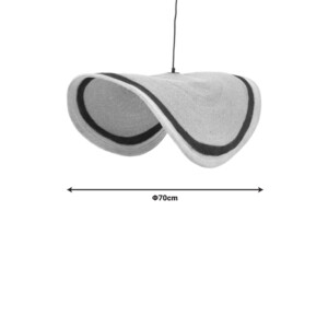 Φωτιστικό οροφής Hatchie Inart φυσικό-μαύρο-λευκό ψάθα-μέταλλο Φ70x123εκ-317-000001