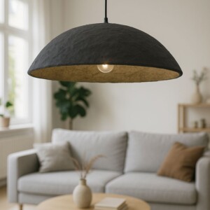 Φωτιστικό οροφής Markiz Inart μαύρο-χρυσό press papier-μέταλλο Φ57x118εκ-317-000010