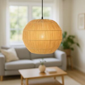 Φωτιστικό οροφής Ozelia Inart καφέ press papier-μέταλλο Φ33x122εκ-317-000013