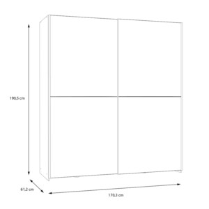 Ντουλάπα ρούχων Noez I pakoworld δίφυλλη με ράφια σε λευκή απόχρωση 170.5x61x190.5εκ-318-000042