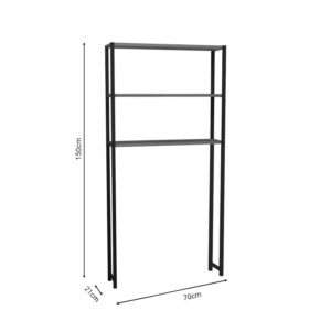 Έπιπλο πλυντηρίου Bothy pakoworld oak μελαμίνης-μαύρο μέταλλο 73x22x150εκ-321-000027