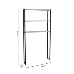 Έπιπλο πλυντηρίου Bothy pakoworld λευκό μελαμίνης-μαύρο μέταλλο 73x22x150εκ-321-000028