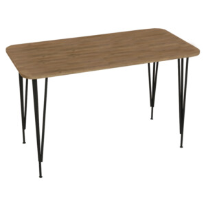 Τραπέζι Polkan pakoworld oak μελαμίνης-μαύρο μέταλλο 120x60x73εκ-321-000031