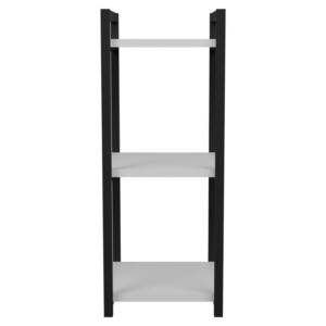 Επιδαπέδια ραφιέρα Harvey pakoworld μαύρο μέταλλο και μελαμίνη σε λευκή απόχρωση 33x28x70εκ-321-000102