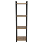 Επιδαπέδια ραφιέρα Harvey pakoworld μαύρο μέταλλο και μελαμίνη σε φυσική απόχρωση 33x28x100εκ-321-000103