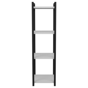 Επιδαπέδια ραφιέρα Harvey pakoworld μαύρο μέταλλο και μελαμίνη σε λευκή απόχρωση 33x28x100εκ-321-000104