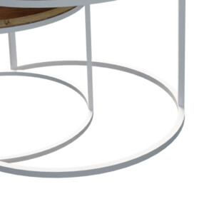 Τραπέζια σαλονιού Solme pakoworld σετ 2τεμ λευκό μέταλλο και μελαμίνη σε φυσική απόχρωση-321-000111