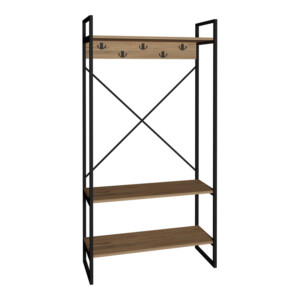 Έπιπλο εισόδου Levento pakoworld oak με μαύρο μεταλλικό σκελετό 88x34x180εκ-321-000121