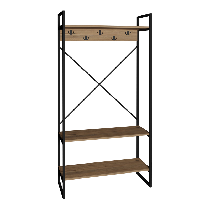 Έπιπλο εισόδου Levento pakoworld oak με μαύρο μεταλλικό σκελετό 88x34x180εκ-321-000121 Έπιπλο εισόδου Levento pakoworld oak με μαύρο μεταλλικό σκελετό 88x34x180εκ-321-000121