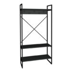 Έπιπλο εισόδου Levento pakoworld ανθρακί με μαύρο μεταλλικό σκελετό 88x34x180εκ-321-000122