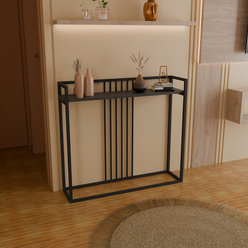 Κονσόλα Convida pakoworld ανθρακί με μαύρο μεταλλικό σκελετό 100x25x90εκ-321-000127 Κονσόλα Convida pakoworld ανθρακί με μαύρο μεταλλικό σκελετό 100x25x90εκ-321-000127