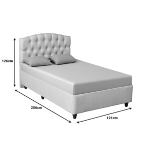 Κρεβάτι Lanse I pakoworld σε κρεμ απόχρωση 120x200εκ-322-000025