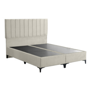 Κρεβάτι Moega pakoworld ύφασμα σε κρεμ απόχρωση 160x200εκ-323-000016