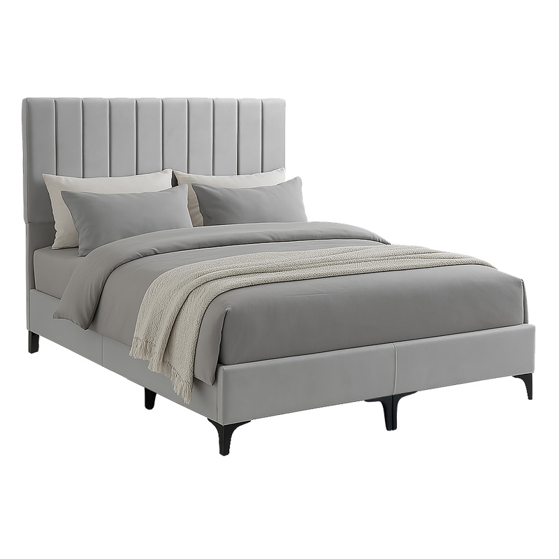 Κρεβάτι Moega pakoworld ύφασμα σε γκρι απόχρωση 160x200εκ-323-000017 Κρεβάτι Moega pakoworld ύφασμα σε γκρι απόχρωση 160x200εκ-323-000017