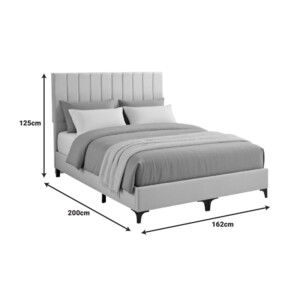 Κρεβάτι Moega pakoworld ύφασμα σε ανθρακί απόχρωση 160x200εκ-323-000018