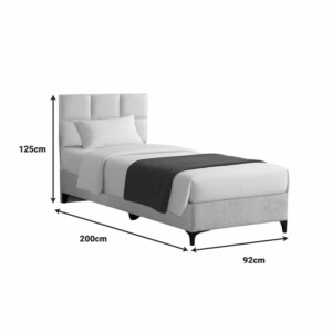 Κρεβάτι Melei pakoworld ύφασμα σε κρεμ απόχρωση 90x200εκ-323-000019