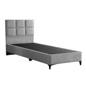 Κρεβάτι Melei pakoworld ύφασμα σε γκρι απόχρωση 90x200εκ-323-000020