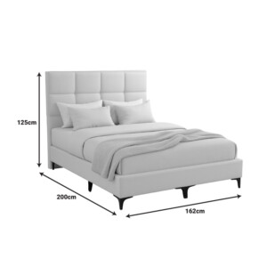 Κρεβάτι Melei pakoworld ύφασμα σε γκρι απόχρωση 160x200εκ-323-000023