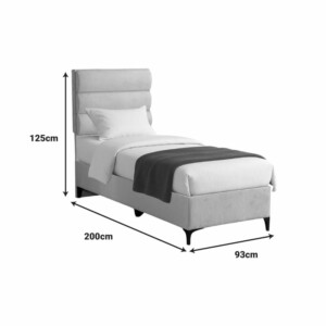 Κρεβάτι Limit pakoworld ύφασμα σε κρεμ απόχρωση 90x200εκ-323-000025