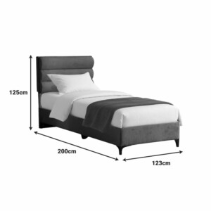 Κρεβάτι Limit pakoworld ύφασμα σε ανθρακί απόχρωση 120x200εκ-323-000030