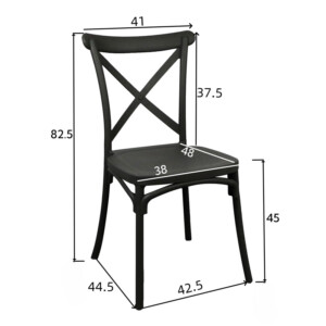 Καρέκλα Crossie pakoworld pp σε απόχρωση cappucino 38x46.5x82εκ-326-000016