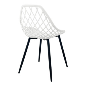 Καρέκλα Suan pakoworld pp σε λευκή απόχρωση και μαύρο μεταλλικό πόδι 56x49x82εκ-326-000018