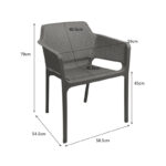 Πολυθρόνα Oviez pakoworld pp σε ανθρακί απόχρωση 59x58x79εκ-326-000027