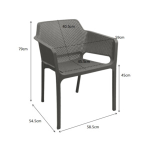 Πολυθρόνα Oviez pakoworld pp σε ανθρακί απόχρωση 59x58x79εκ-326-000027
