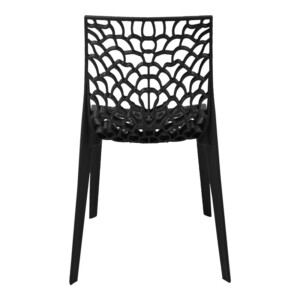 Καρέκλα στοιβαζόμενη Hush pakoworld pp σε μαύρη απόχρωση 50x57x81εκ-326-000033