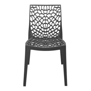 Καρέκλα στοιβαζόμενη Hush pakoworld pp σε ανθρακί απόχρωση 50x57x81εκ-326-000034