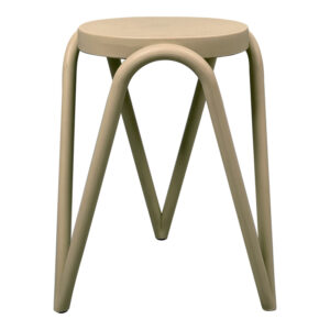 Σκαμπό Serzona pakoworld pp σε απόχρωση cappuccino Φ27x45.5εκ-326-000048