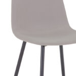 Καρέκλα Bella pakoworld ανοιχτό γκρι ύφασμα-πόδι μαύρο μέταλλο 43x52x88εκ-327-000001