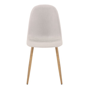 Καρέκλα Bella pakoworld ανοιχτό γκρι με μπεζ ύφασμα-πόδι φυσικό μέταλλο 43x52x88εκ-327-000005