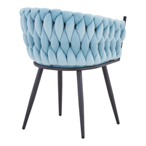 Πολυθρόνα Vivian pakoworld σιέλ βελούδο-πόδι μαύρο μέταλλο 61x55x80εκ-327-000023