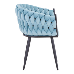 Πολυθρόνα Vivian pakoworld σιέλ βελούδο-πόδι μαύρο μέταλλο 61x55x80εκ-327-000023