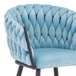 Πολυθρόνα Vivian pakoworld σιέλ βελούδο-πόδι μαύρο μέταλλο 61x55x80εκ-327-000023