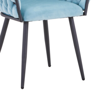 Πολυθρόνα Vivian pakoworld σιέλ βελούδο-πόδι μαύρο μέταλλο 61x55x80εκ-327-000023