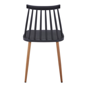 Καρέκλα Aurora I pakoworld pp σε μαύρη απόχρωση-πόδι μεταλλικό φυσικό 43x48x79εκ-327-000045