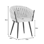 Τραπεζαρία Vivian-Stoyen pakoworld 5τεμ μπεζ βελούδο - λευκό μαρμάρου Φ120x75εκ-327-000053