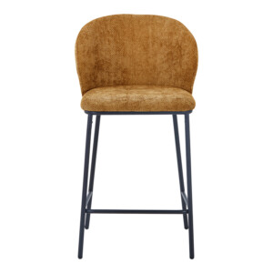 Σκαμπό μπαρ Karg pakoworld camel  ύφασμα-πόδι μαύρο μέταλλο 49x46x93εκ-327-000064