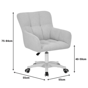 Καρέκλα γραφείου εργασίας Givole pakoworld σε λαδί μπουκλέ ύφασμα 55x55x75-84εκ-327-000070